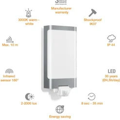 Steinel LED-Sensor-Außenleuchten L 240 S Edelstahl