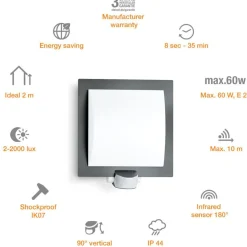 Steinel Sensor-Außenleuchte L 20 S anthrazit