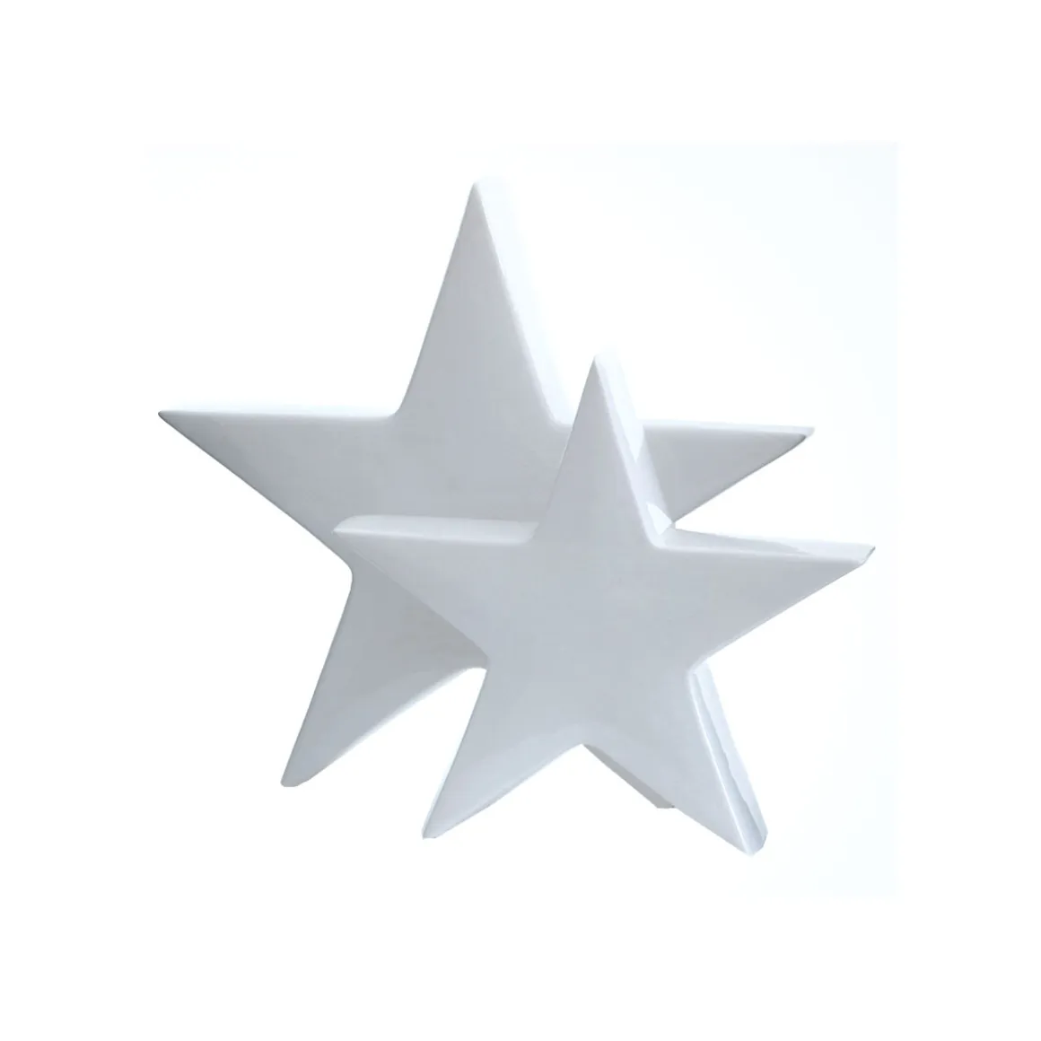 Stern stehend weiß glasiert Keramik LxBxH 42 x 8 x 39 cm