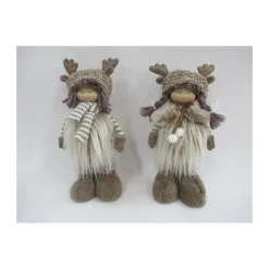 Stoffpuppen Weihnachtskids steh. sort. 21cm beige