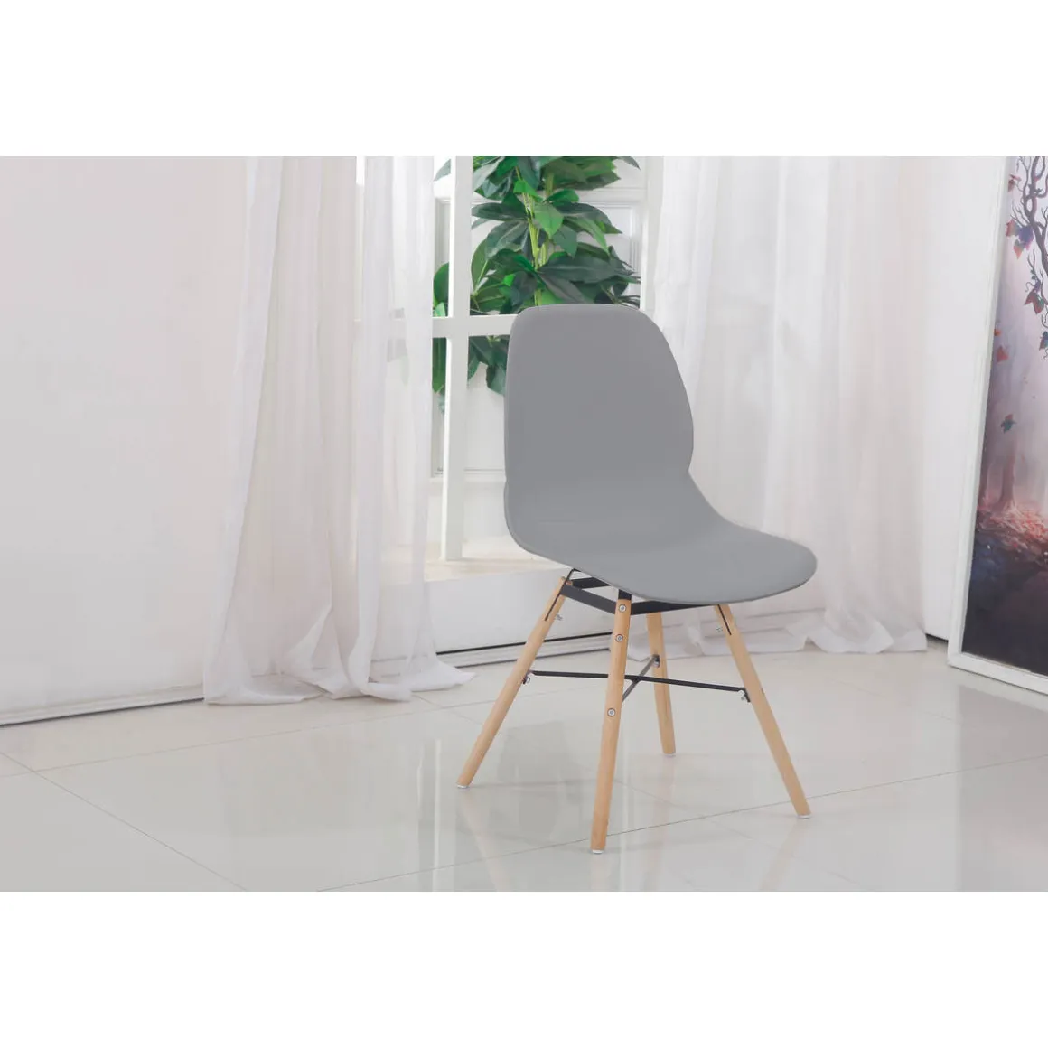 Stuhl „Amy 110“, 2er-Set, grau