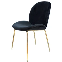 Stuhl „Charlize 110“, 2er-Set, schwarz/Messing