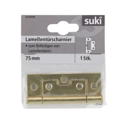 Suki Lamellentürscharnier vermessingt 7,5 cm