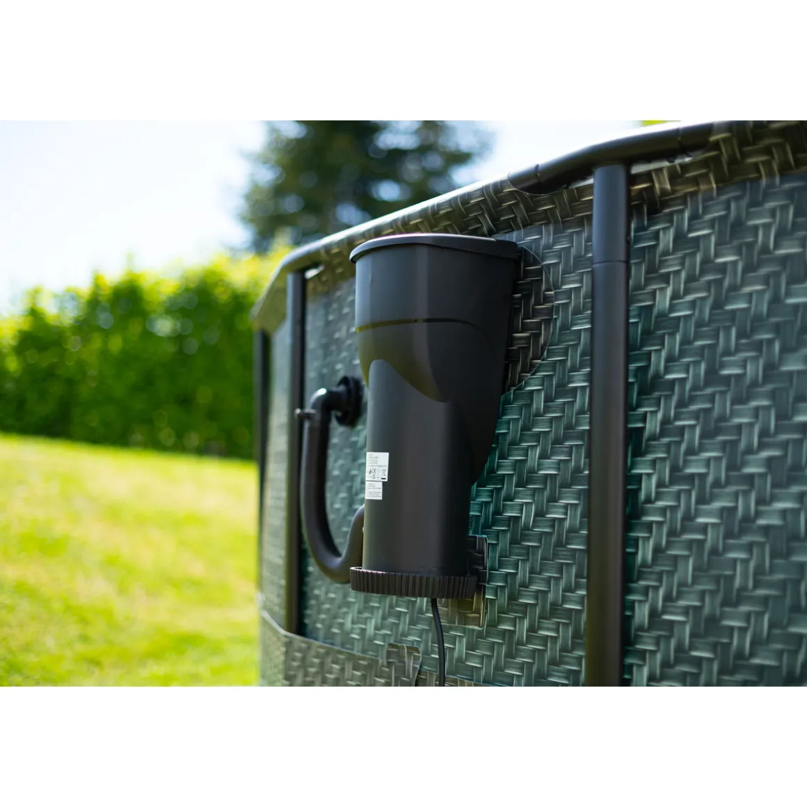 Summer Waves Elite Frame Pool 549x549x132cm Rattan Grau