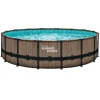 Summer Waves Elite Frame Pool 488x488x122cm Teak Optik