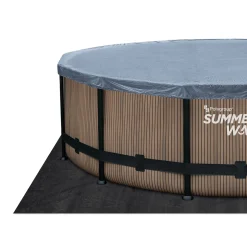 Summer Waves Elite Frame Pool 488x488x122cm Teak Optik