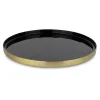 Tablett rund Metall 21 cm gold-schwarz