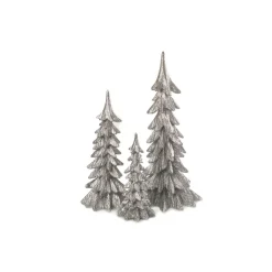 Tanne silber mit Glitzer 17 x 36,5 cm Polyresin