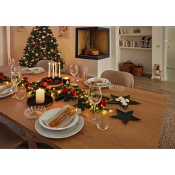 Teller mit 4 Kerzenhaltern grün Metall 26 x 3 x 26 cm