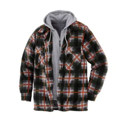 Terrax Workwear Herren Thermohemd mit Kapuze Gr. L forstgrün orange