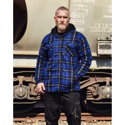 Terrax Workwear Herren Thermohemd schwarz/ royal Gr. M