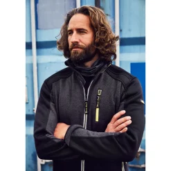 Terrax Workwear Herren-Strickfleecejacke schwarz/gelb Größe M