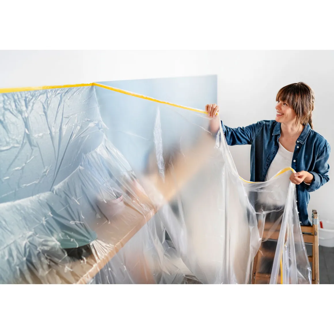 Tesa Malerband Easy Cover Perfect+ Spender und Refill 33m x 55cm