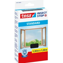 Tesa Fliegengitter Standard für Fenster anthrazit 1,30m x 1,50m