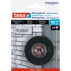 Tesa Montageband für Mauerwerk 1,5 m x 19 mm Traglast 10 kg