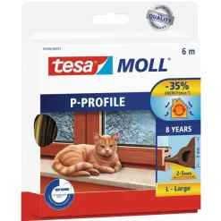 Tesa P-Profil-Gummi 10 m braun für Spalten von 2-5 mm