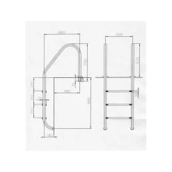 Tiefbeckenleiter weit 3 Stufen