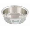 Trixie Edelstahl Napf mit Silikon 400 ml 14 cm weiß/grau