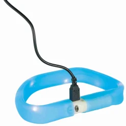 Trixie Leuchtband Flash USB Größe L-XL 70 cm 30 mm blau