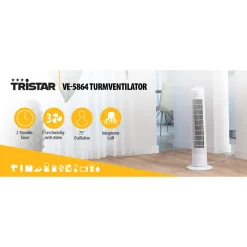 Turm-Ventilator 76 cm weiß