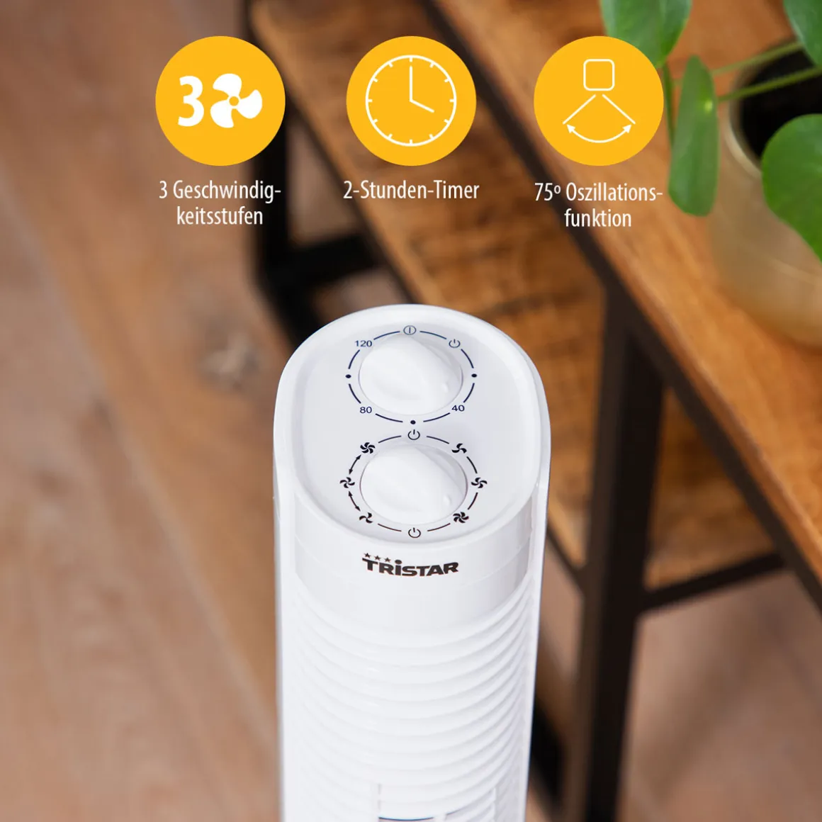 Turm-Ventilator 76 cm weiß