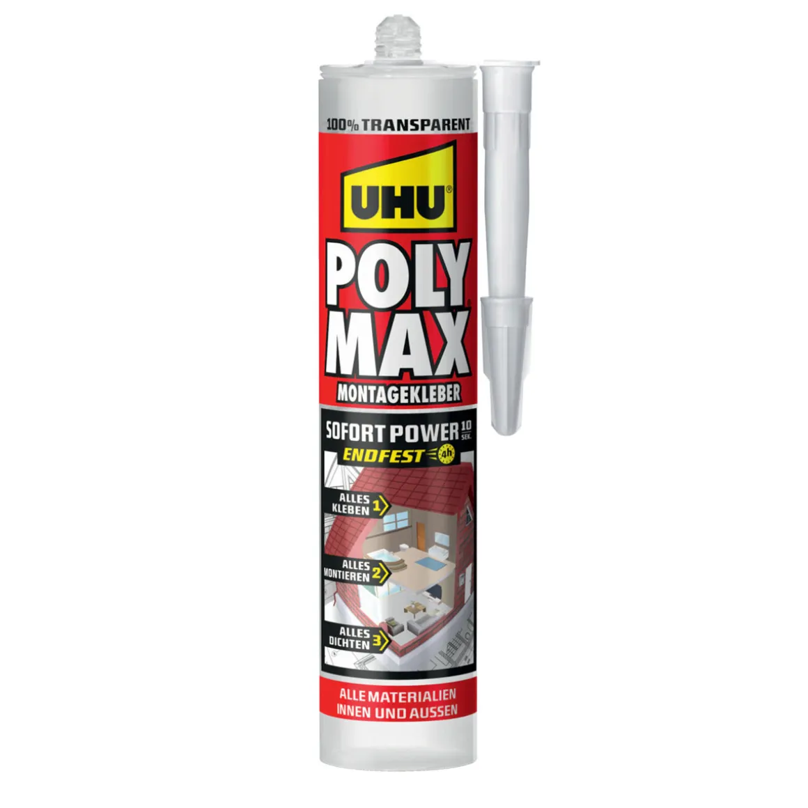 UHU Montagekleber Poly Max Sofort Power transparent 300 g