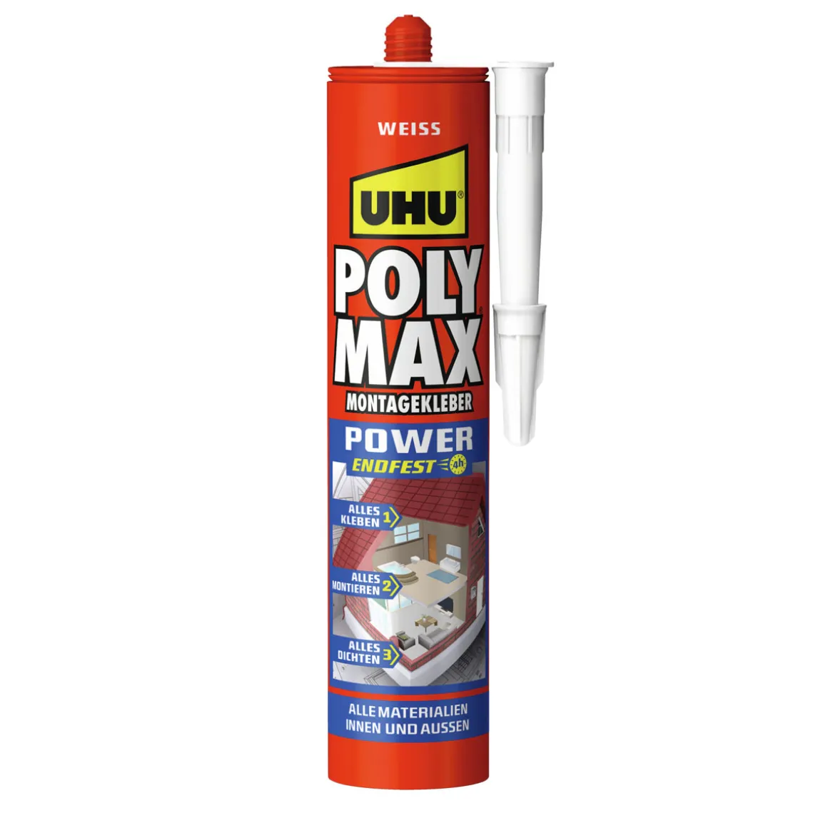 UHU Montagekleber Poly Max Power weiss 425 g