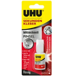 UHU Sekundenkleber „blitzschnell Pinsel flüssig“, 5 g