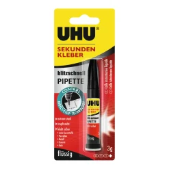 UHU Sekundenkleber „blitzschnell flüssig“, 3 g