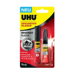 UHU Sekundenkleber Plastik 2 g und 3 ml