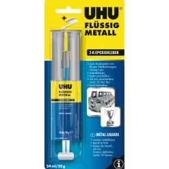 UHU Zwei-Komponenten-Klebstoff Flüssig Metall 28 g