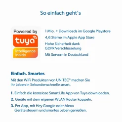 Unitec WIFI LED-Leuchtmittel Smart E14 3,5W RGB CCT dimmmbar