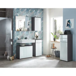 Unterschrank 39 x 86 x 34 cm graphit/weiß