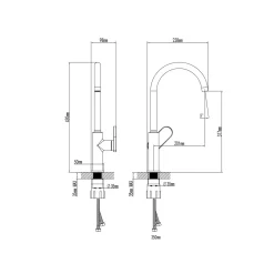 Valblue Spültischarmatur Milano chrom schwarz