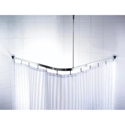 Valblue Universal-Vorhangschiene Bruck, ca. 90x90x90 cm, Farbe: Chromfarben glänzend