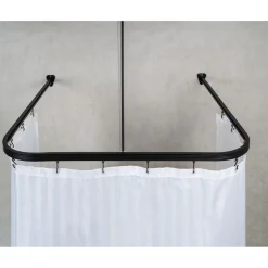 Valblue Universal-Vorhangschiene Bruck, ca. 90x90x90 cm, Farbe: Schwarz matt