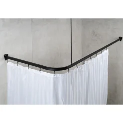 Valblue Universal-Vorhangschiene Bruck, ca. 90x90x90 cm, Farbe: Schwarz matt