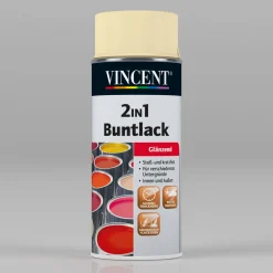 Vincent 2in1 Buntlack Spray Hellelfenbein glänzend 400 ml