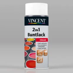 Vincent 2in1 Buntlack Spray Reinweiß glänzend 0,15 L