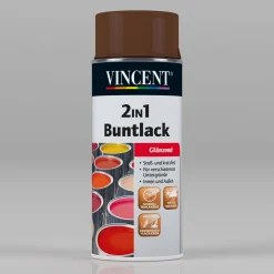 Vincent 2in1 Buntlack Spray Nussbraun glänzend 400 ml