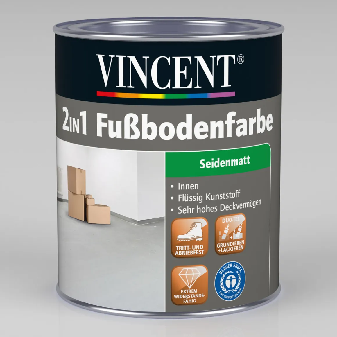 Vincent 2in1 Fußbodenfarbe weiß 750 ml