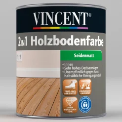 Vincent 2in1 Holzbodenfarbe RAL3009 Oxidrot 750 ml