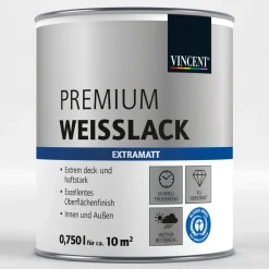 Vincent Premium Weißlack RAL 9001 Cremeweiß extramatt 375 ml