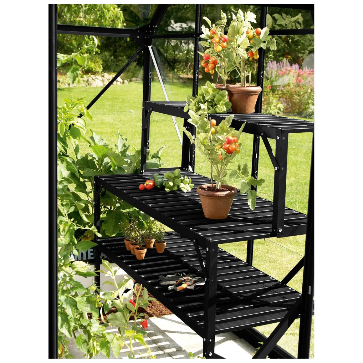 Vitavia Alu-Tischaufsatz schwarz 121 x 28 x 38 cm