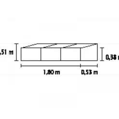 Vitavia Frühbeet Gaia 3X 180 x 51 x 53 cm transparent