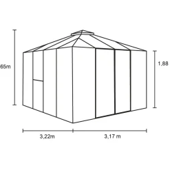 Vitavia Gewächshaus Jack Roof 10m² schwarz