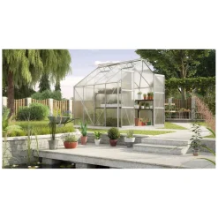 Vitavia Gewächshaus Uranus 6700 6,7m² 4 mm Hohlkammerplatten silber