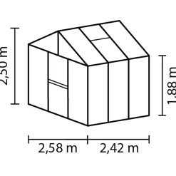 Vitavia Gewächshaus Zeus 6200 6,2m² 3 mm ESG/HKP silber