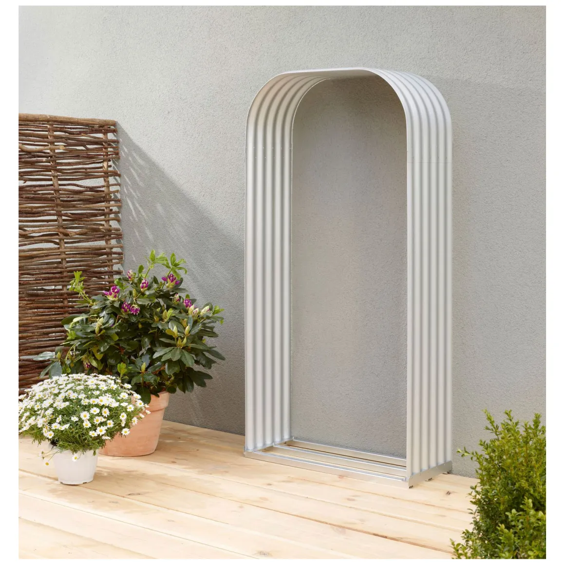 Vitavia Kaminholzregal Lignum 401 hoch silber-grau