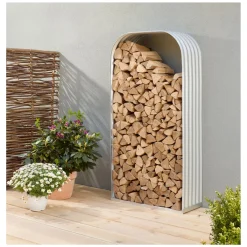 Vitavia Kaminholzregal Lignum 401 hoch silber-grau